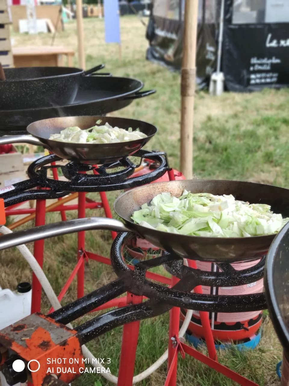 Ambiance de festival avec service de catering végétarien