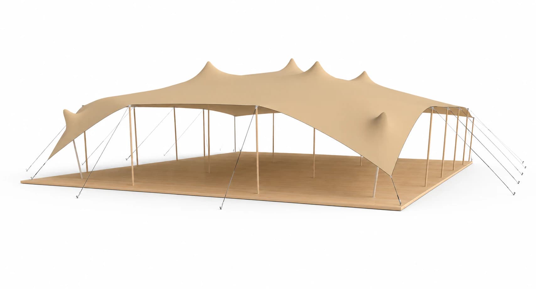Tente Stretch modulable installée sur un site événementiel
